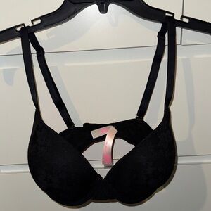 PINK Victoria's Secret Black Floral Bra